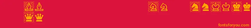 ChessRegular Font – Orange Fonts on Red Background