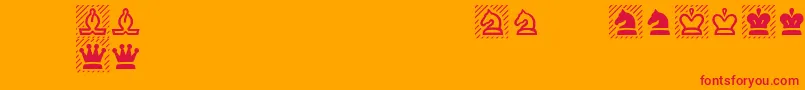 ChessRegular Font – Red Fonts on Orange Background