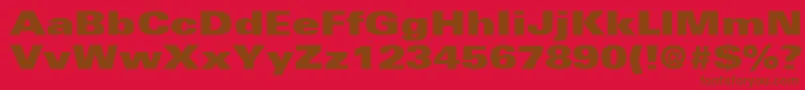 UniversLt93ExtraBlackExtended Font – Brown Fonts on Red Background