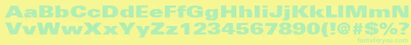 UniversLt93ExtraBlackExtended Font – Green Fonts on Yellow Background