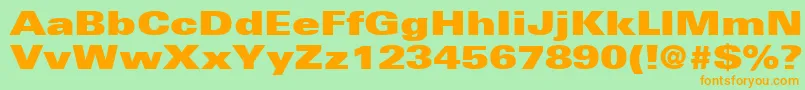 UniversLt93ExtraBlackExtended Font – Orange Fonts on Green Background