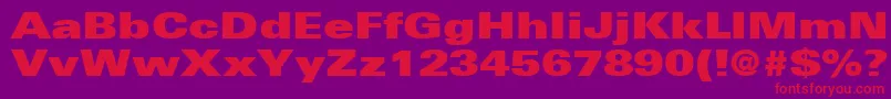 UniversLt93ExtraBlackExtended Font – Red Fonts on Purple Background