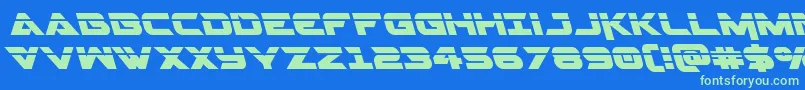 Gemina2laserleft Font – Green Fonts on Blue Background