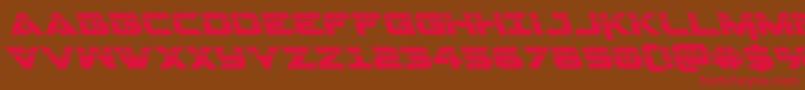 Gemina2laserleft-fontti – punaiset fontit ruskealla taustalla