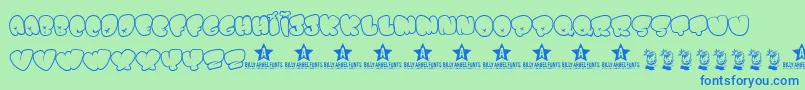 BombfontTrial Font – Blue Fonts on Green Background