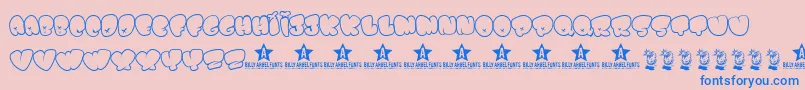 フォントBombfontTrial – ピンクの背景に青い文字