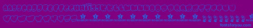フォントBombfontTrial – 紫色の背景に青い文字