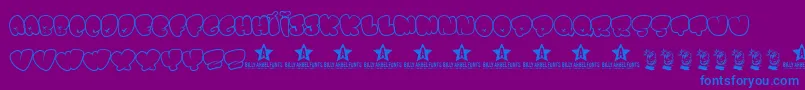 BombfontTrial-Schriftart – Blaue Schriften auf violettem Hintergrund