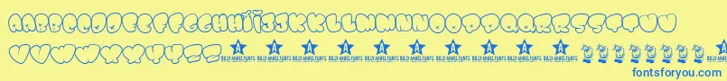 BombfontTrial Font – Blue Fonts on Yellow Background