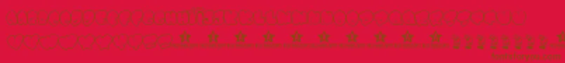 フォントBombfontTrial – 赤い背景に茶色の文字
