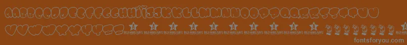 BombfontTrial-Schriftart – Graue Schriften auf braunem Hintergrund