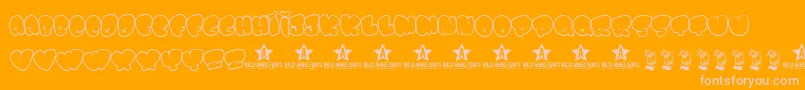 BombfontTrial-Schriftart – Rosa Schriften auf orangefarbenem Hintergrund