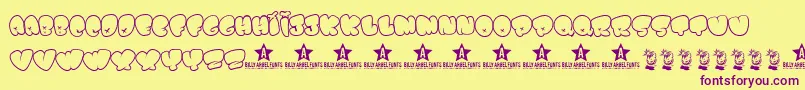 BombfontTrial Font – Purple Fonts on Yellow Background