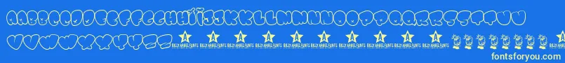 BombfontTrial Font – Yellow Fonts on Blue Background