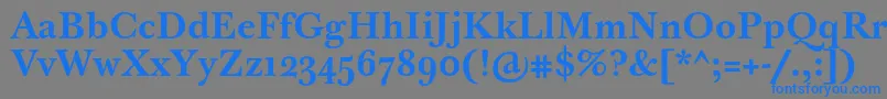 フォントBaskervilleTenProBold – 灰色の背景に青い文字