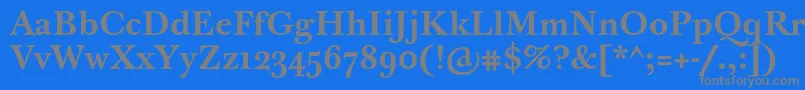 フォントBaskervilleTenProBold – 青い背景に灰色の文字