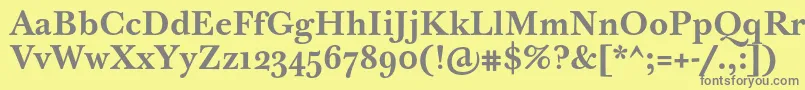 BaskervilleTenProBold Font – Gray Fonts on Yellow Background