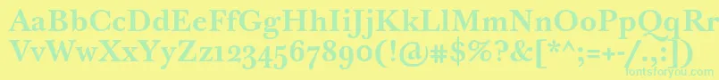 BaskervilleTenProBold Font – Green Fonts on Yellow Background