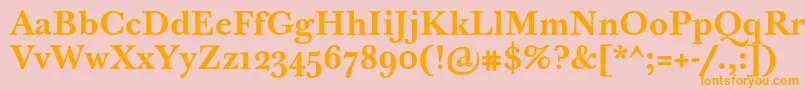 BaskervilleTenProBold Font – Orange Fonts on Pink Background