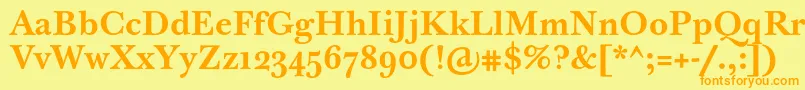 BaskervilleTenProBold Font – Orange Fonts on Yellow Background