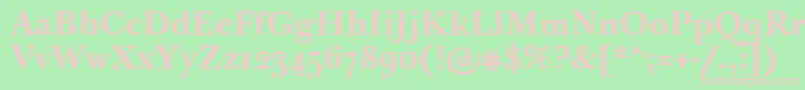 BaskervilleTenProBold Font – Pink Fonts on Green Background