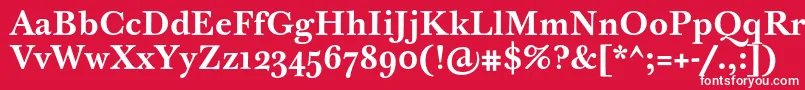 フォントBaskervilleTenProBold – 赤い背景に白い文字