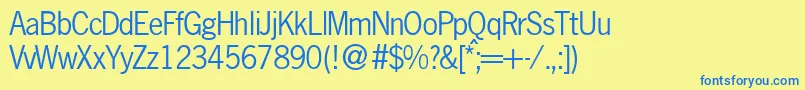 NobbigothikdbNormal Font – Blue Fonts on Yellow Background