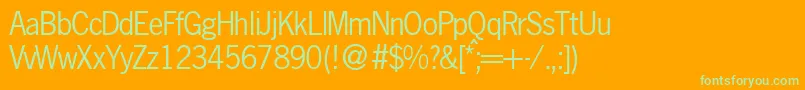 NobbigothikdbNormal-Schriftart – Grüne Schriften auf orangefarbenem Hintergrund