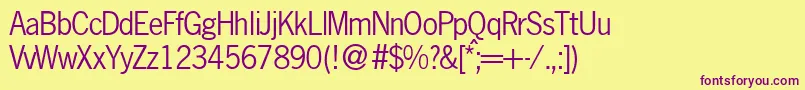 Fonte NobbigothikdbNormal – fontes roxas em um fundo amarelo