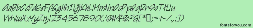 Fonte IrezumiItalic – fontes pretas em um fundo verde