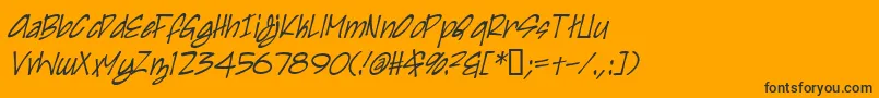 IrezumiItalic Font – Black Fonts on Orange Background