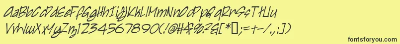 IrezumiItalic Font – Black Fonts on Yellow Background