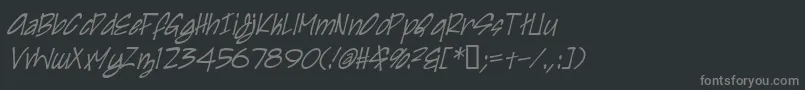 Шрифт IrezumiItalic – серые шрифты на чёрном фоне