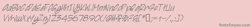 IrezumiItalic Font – Gray Fonts on Pink Background