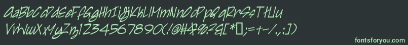 IrezumiItalic Font – Green Fonts on Black Background