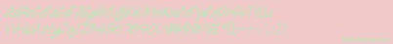 IrezumiItalic-Schriftart – Grüne Schriften auf rosa Hintergrund