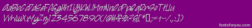 IrezumiItalic Font – Green Fonts on Purple Background