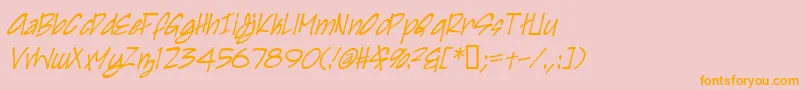 IrezumiItalic Font – Orange Fonts on Pink Background