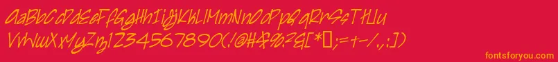 IrezumiItalic Font – Orange Fonts on Red Background