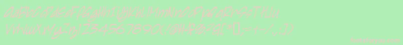 IrezumiItalic Font – Pink Fonts on Green Background
