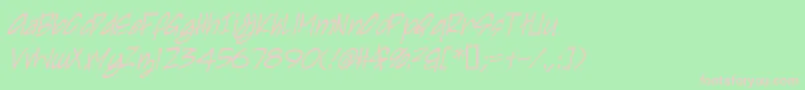 fuente IrezumiItalic – Fuentes Rosadas Sobre Fondo Verde