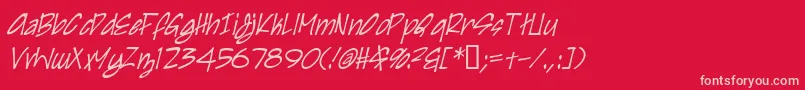 IrezumiItalic Font – Pink Fonts on Red Background