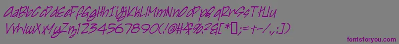 IrezumiItalic Font – Purple Fonts on Gray Background