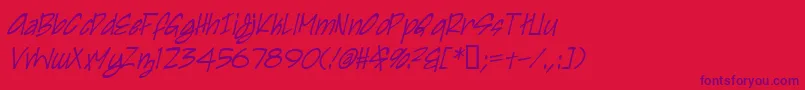 IrezumiItalic Font – Purple Fonts on Red Background