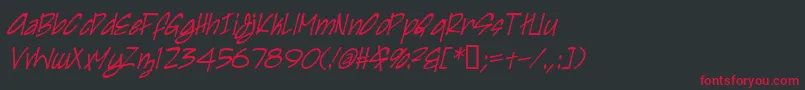 IrezumiItalic Font – Red Fonts on Black Background