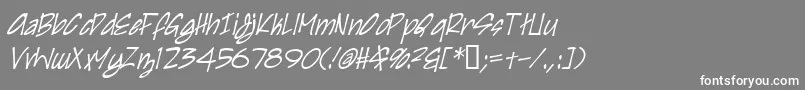 IrezumiItalic Font – White Fonts on Gray Background