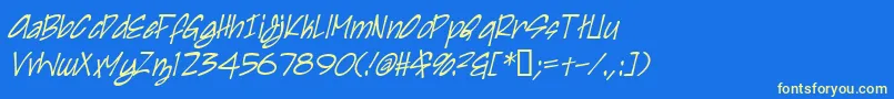 IrezumiItalic Font – Yellow Fonts on Blue Background