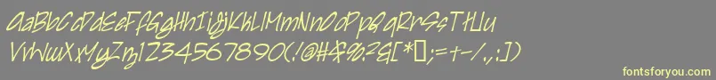 IrezumiItalic Font – Yellow Fonts on Gray Background