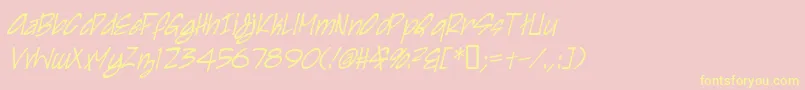 IrezumiItalic Font – Yellow Fonts on Pink Background