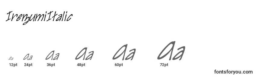 Размеры шрифта IrezumiItalic